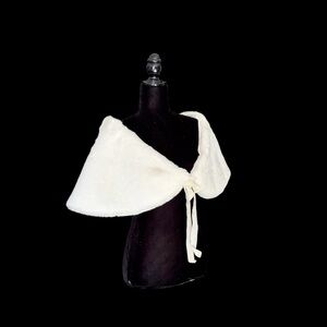 Elegant White Faux Fur Shawl